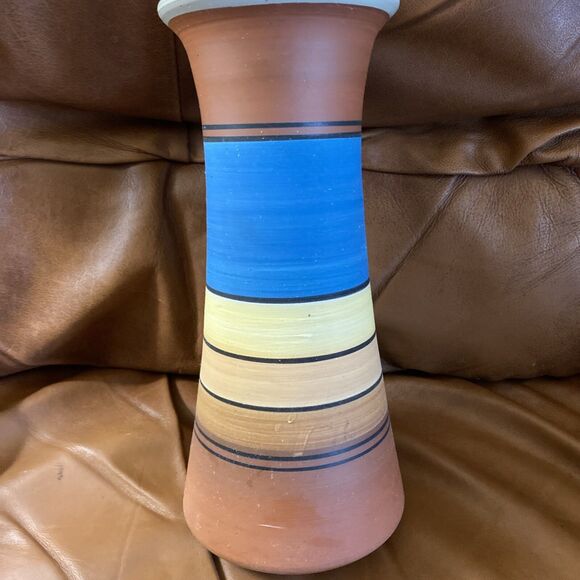 Vintage Pottery David Greenbaum Signed Jar Vase Red Clay Ceramic S.W.  Motif - Picture 4 of 7